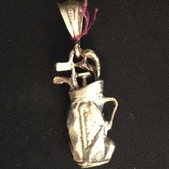 NEW~Sterling Silver Golf Bag Pendant - Picture 2 of 2
